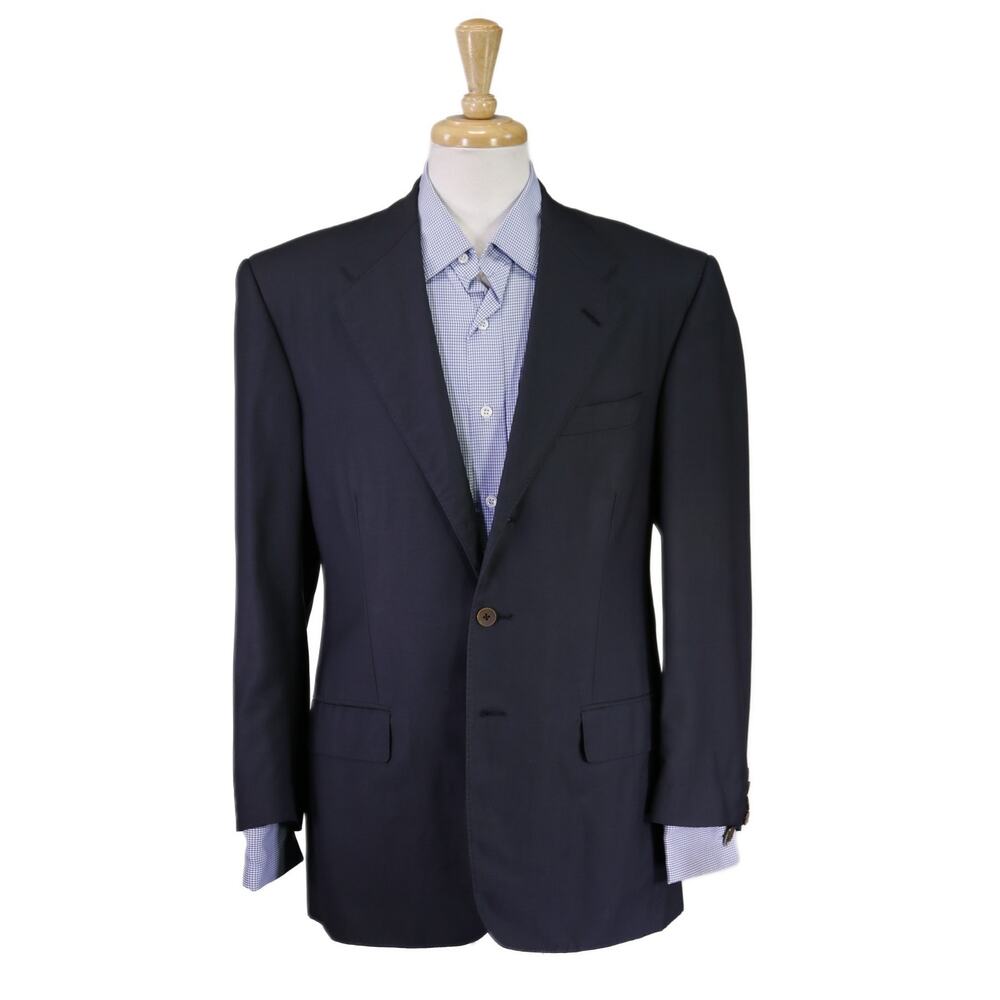 Miller Bros Adrian Jules Bespoke Black w/ Metal Buttons 2-Btn Blazer Jacket 38R